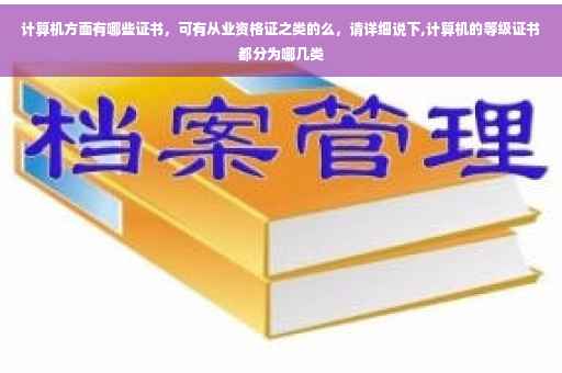 计算机方面有哪些证书，可有从业资格证之类的么，请详细说下,计算机的等级证书都分为哪几类