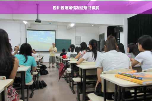 四川省婚姻情况证明书详解