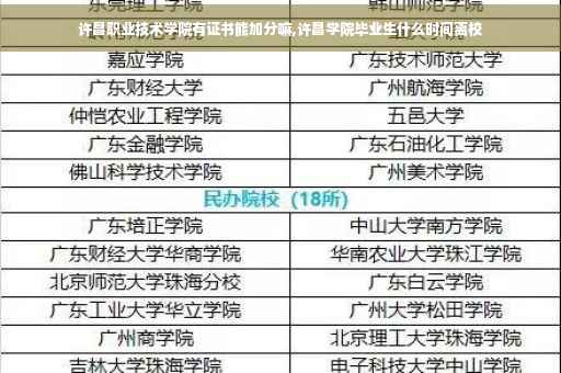 许昌职业技术学院有证书能加分嘛,许昌学院毕业生什么时间离校