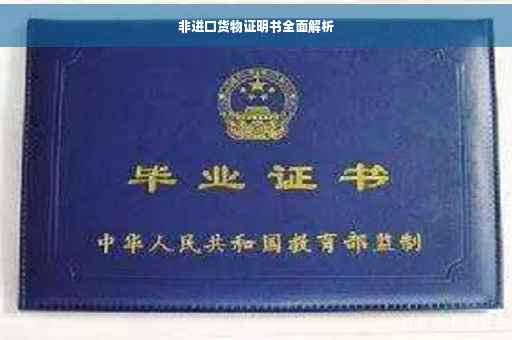 非进口货物证明书全面解析