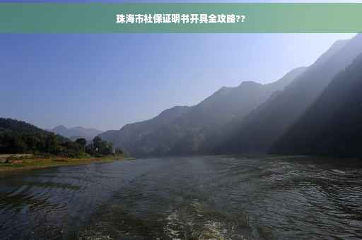 珠海市社保证明书开具全攻略??