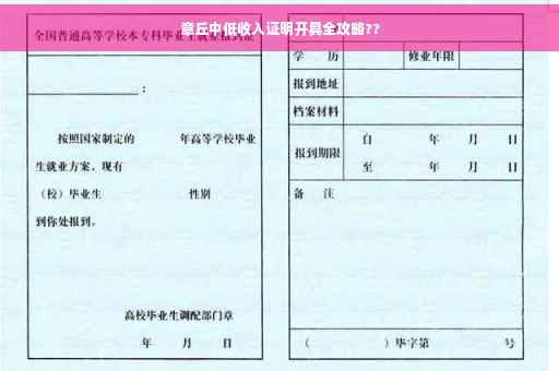 章丘中低收入证明开具全攻略??