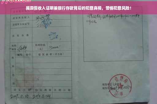 揭露假收入证明骗银行存款背后的犯罪真相，警惕犯罪风险！