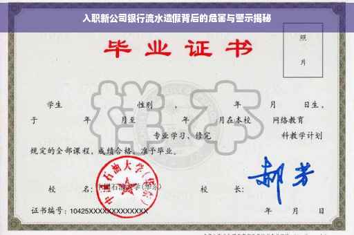 入职新公司银行流水造假背后的危害与警示揭秘