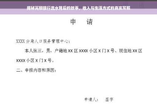 揭秘高额银行流水背后的故事，收入与生活方式的真实写照