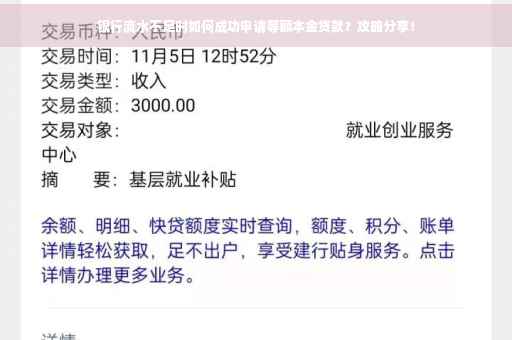 银行流水不足时如何成功申请等额本金贷款?攻略分享! 银行流水不足时如何成功申请等额本金贷款?攻略分享!