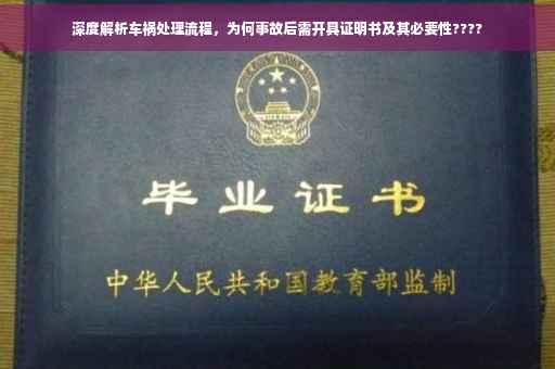 深度解析车祸处理流程，为何事故后需开具证明书及其必要性????