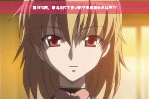 详细指南，申请单位工作证明书步骤与要点解析??