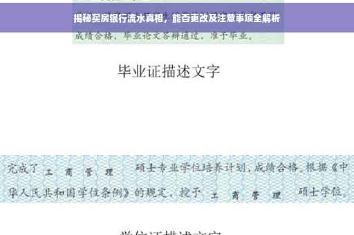 揭秘买房银行流水真相，能否更改及注意事项全解析