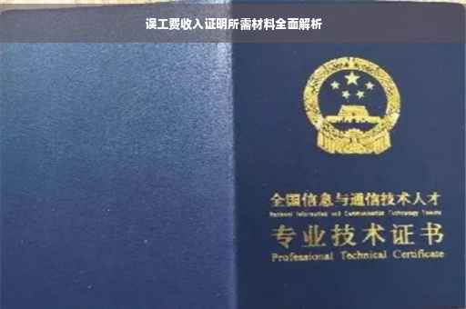误工费收入证明所需材料全面解析