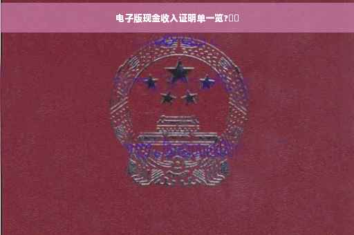 电子版现金收入证明单一览?⚡️