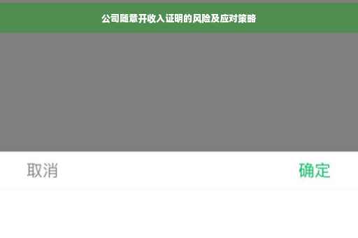 公司随意开收入证明的风险及应对策略