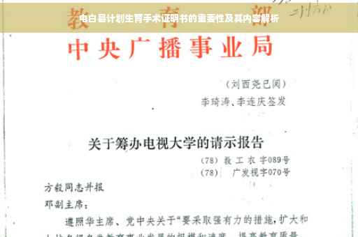 电白县计划生育手术证明书的重要性及其内容解析