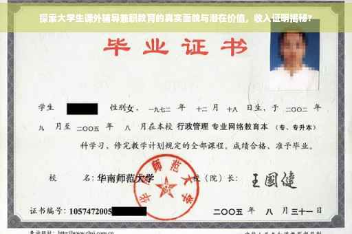 探索大学生课外辅导兼职教育的真实面貌与潜在价值，收入证明揭秘?