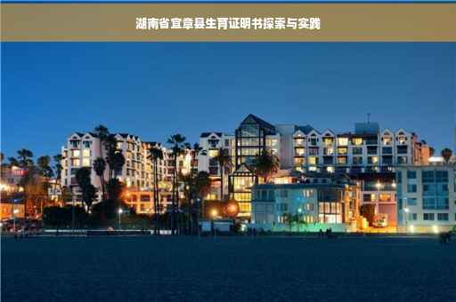 湖南省宜章县生育证明书探索与实践