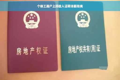 个体工商户上班收入证明详解指南