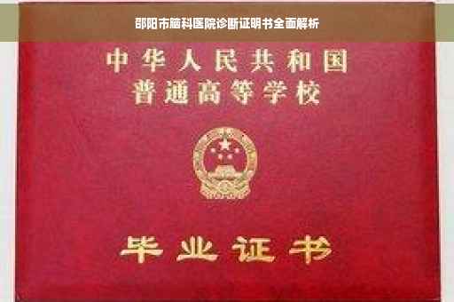 邵阳市脑科医院诊断证明书全面解析