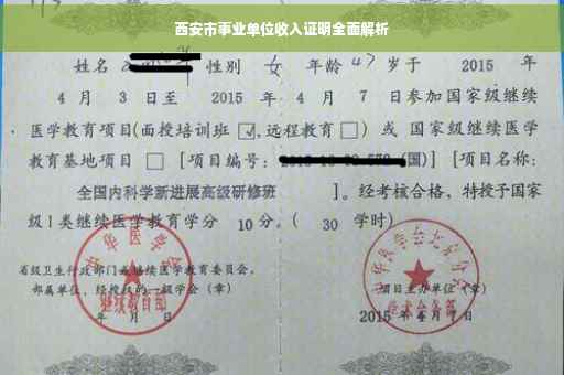 西安市事业单位收入证明全面解析