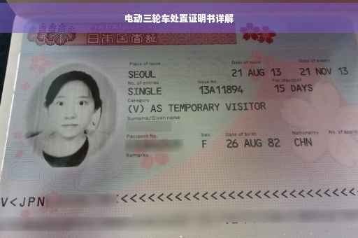 电动三轮车处置证明书详解 电动三轮车处置证明书详解