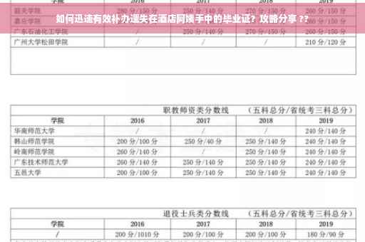 如何迅速有效补办遗失在酒店阿姨手中的毕业证？攻略分享 ??