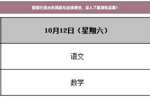假银行流水的风险与法律责任，深入了解潜在后果?