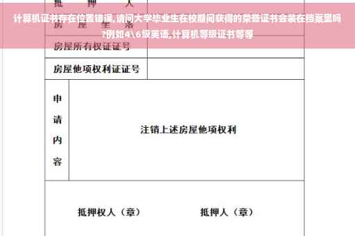 计算机证书存在位置错误,请问大学毕业生在校期间获得的荣誉证书会装在档案里吗?例如4级英语,计算机等级证书等等