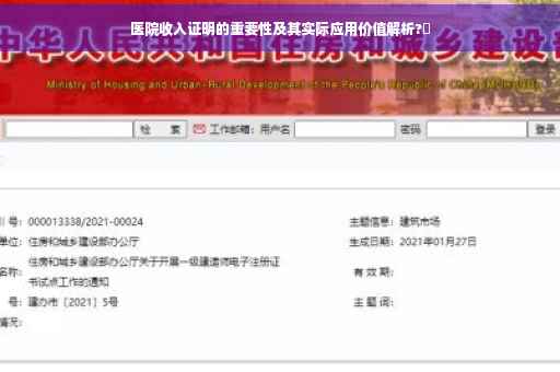 医院收入证明的重要性及其实际应用价值解析?✨