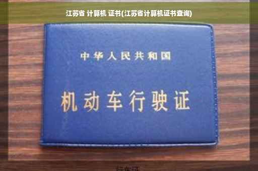 江苏省 计算机 证书(江苏省计算机证书查询)