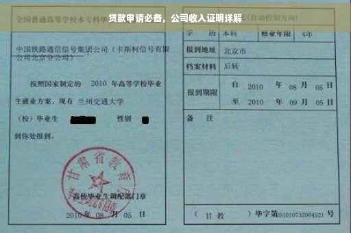 贷款申请必备，公司收入证明详解
