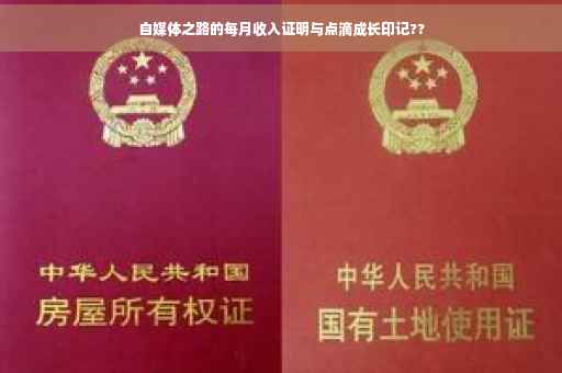 自媒体之路的每月收入证明与点滴成长印记??