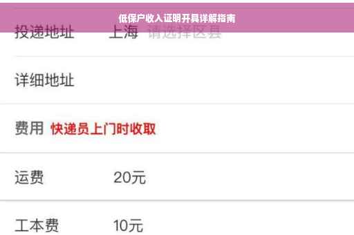 低保户收入证明开具详解指南