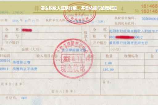 买车税收入证明详解，开具依据与流程概览