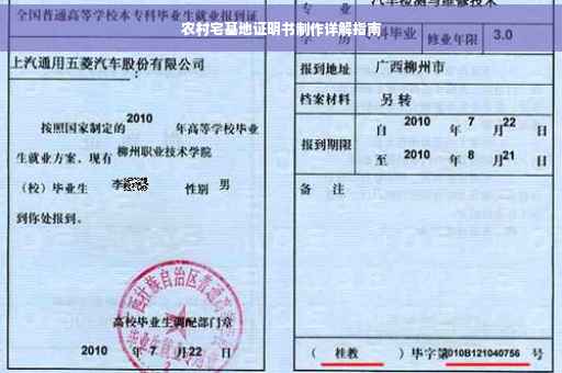 农村宅基地证明书制作详解指南