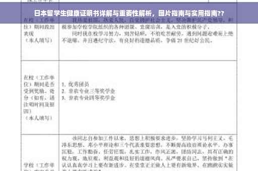 日本留学生健康证明书详解与重要性解析，图片指南与实用指南??