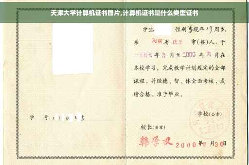 天津大学计算机证书图片,计算机证书是什么类型证书 天津大学计算机证书图片,计算机证书是什么类型证书