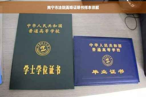 南宁市法院离婚证明书样本详解