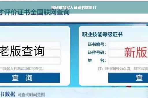 揭秘革命军人证明书数量??