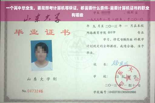 一个高中毕业生，要是想考计算机等级证，都需要什么条件-需要计算机证书的职业有哪些
