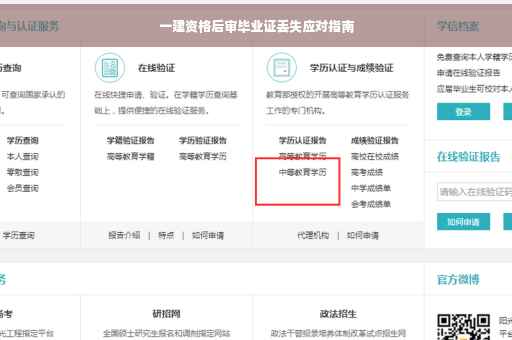一建资格后审毕业证丢失应对指南