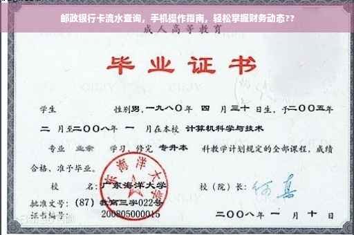 邮政银行卡流水查询，手机操作指南，轻松掌握财务动态??
