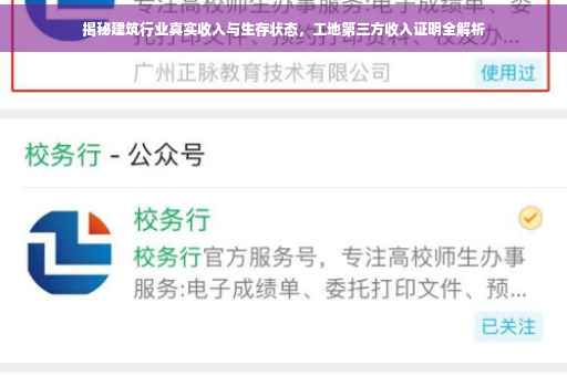 揭秘建筑行业真实收入与生存状态，工地第三方收入证明全解析