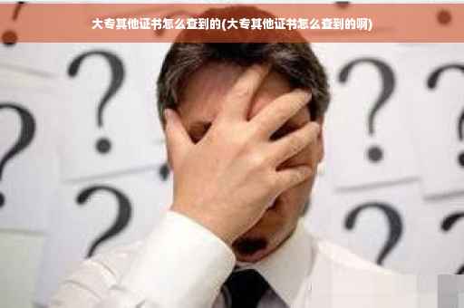 大专其他证书怎么查到的(大专其他证书怎么查到的啊)