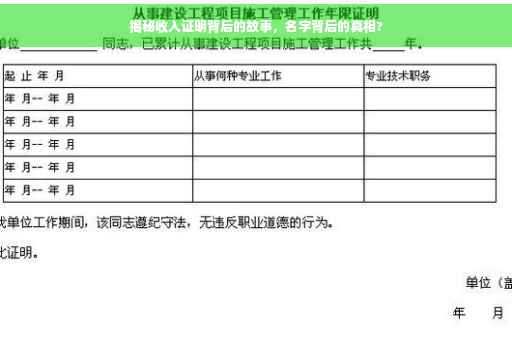 揭秘收入证明背后的故事，名字背后的真相?