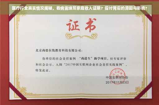 医疗行业真实情况揭秘，看病需填写家庭收入证明？探讨背后的原因与影响?