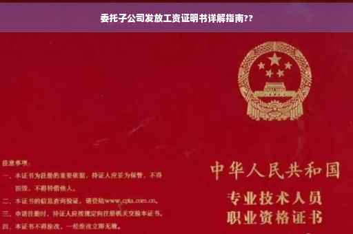 委托子公司发放工资证明书详解指南??