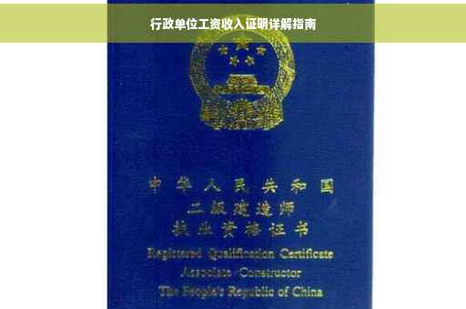 行政单位工资收入证明详解指南