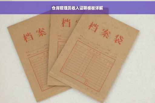 仓库管理员收入证明模板详解