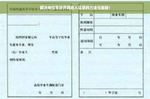 解决单位无法开具收入证明的方法与策略！