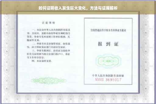 如何证明收入发生巨大变化，方法与证据解析