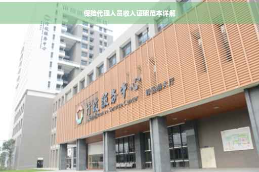 保险代理人员收入证明范本详解